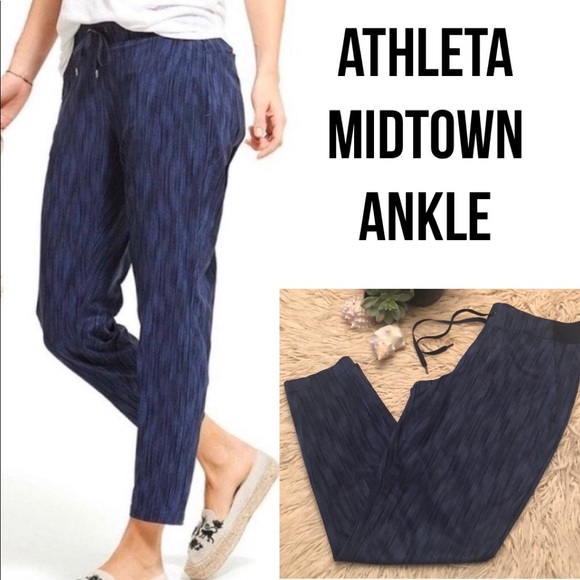 Athleta Pants - Like New-Athleta MidTown Ankle-Blue Batik-Sz 4-EUC